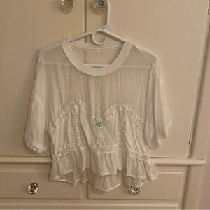 Free People White Babydoll Top